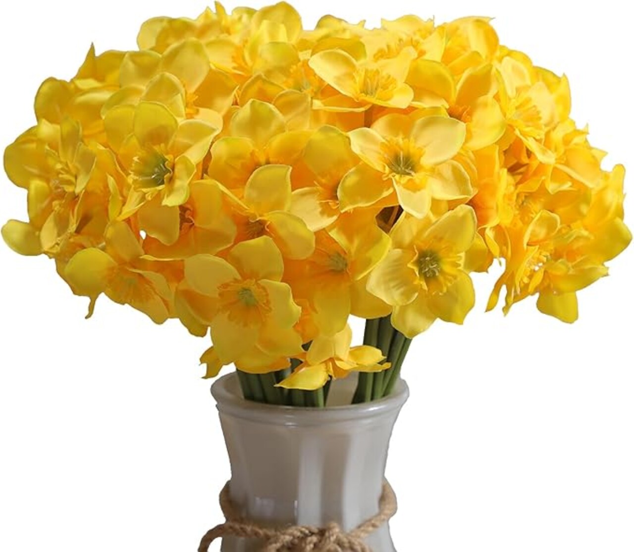 Artificial Flower Daffodil Silk Flowers Bouquet,12 Pcs,Spring Easter Flowers Decorative Home and Office Accent (Yellow)